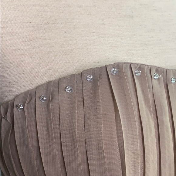 Strapless Taupe Rhinestone Party Dress New Small - Picture 5 of 14
